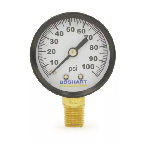 0-100 psi, Brass Pressure Gauge, 2″ Dial, 1/4″ NPT