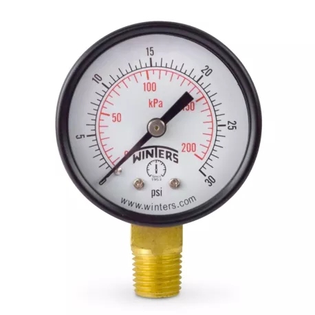 0-30 psi Pressure Gauge, 2″ Dial, 1/4″ NPT