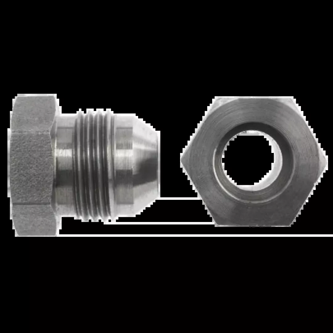 0403-05-04 : OneHydraulics Straight Steel Bored Adapter, 0.319 (-05) Bore Hole x 7/16-20 (-04) Male JIC