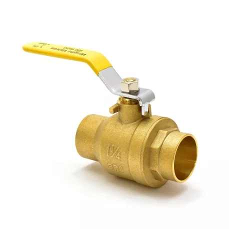 1-1/4″ Sweat (Solder) Brass Ball Valve, Full Port