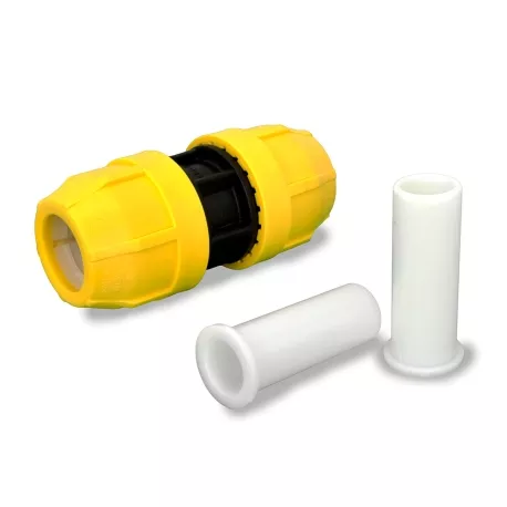 1″ IPS Compression Coupling for SDR-11 Yellow PE Gas Pipe
