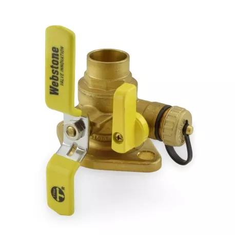 1″ Sweat Isolator Flange Valve w/ Drain & Rotating Flange