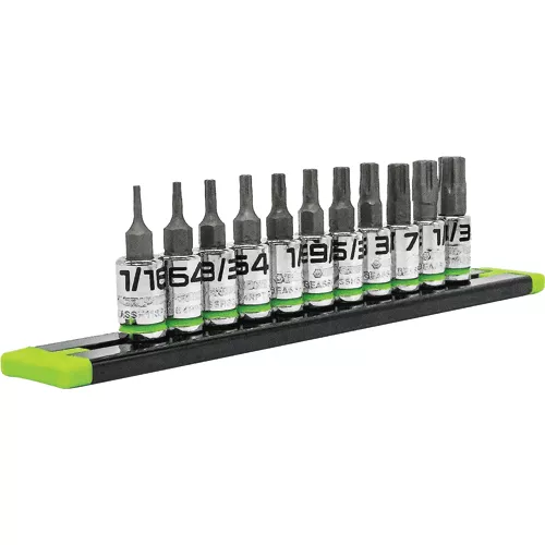11 Pc. 1/4 Dr. Short SAE RPT Hex Driver Set