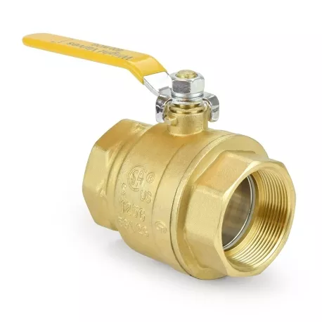 2" NPT Threaded Brass Ball Valve, Full Port