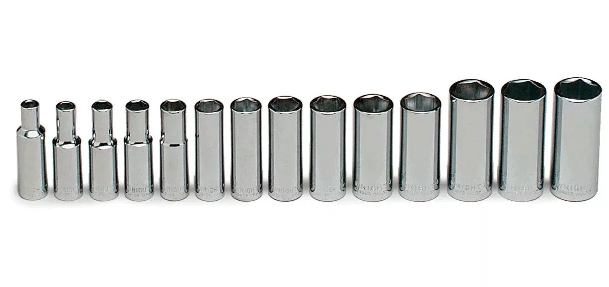 3/8″ Dr. Wright #355 14 Pc. Deep Metric Socket Set 6-19mm (355WR)