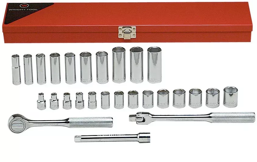 3/8" Drive 27 Piece 6 Point Metric Deep and Shallow Socket Set (377WR)
