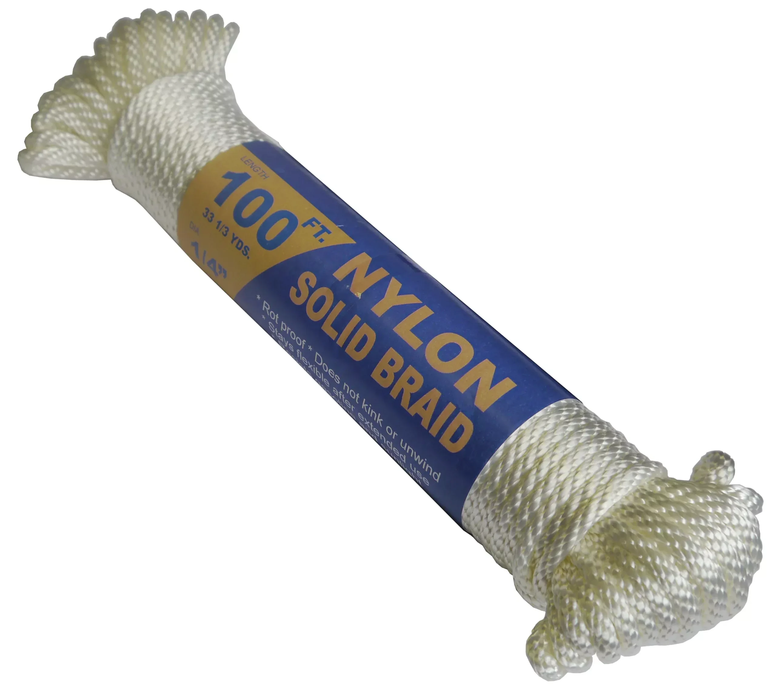 3/8 x 100′ Solid Braid Nylon Rope Hank (44-128)