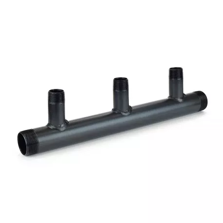 (3-Branch) Boiler Header Manifold for Zoning, Radiant & Baseboard Heat, 1-1/2″ NPT Trunk x 3/4″ NPT Outlets