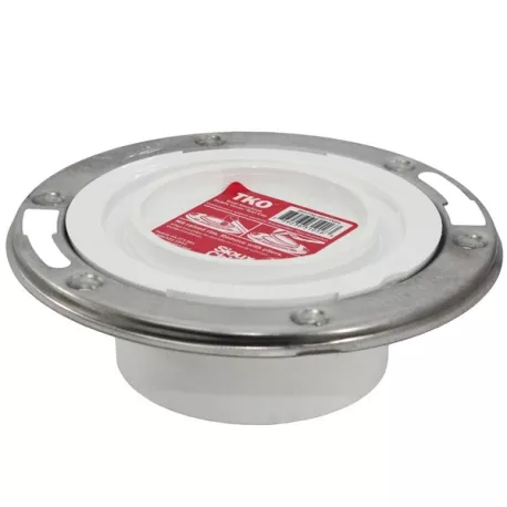 3" Hub x 4" Inside, Total Knockout Closet Flange (TKO) w/ Swivel St. Steel Ring, SCH40 PVC