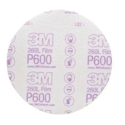 3M 0971 6-inch 600 Extra Fine Hookit Film Abrasive Disc, White