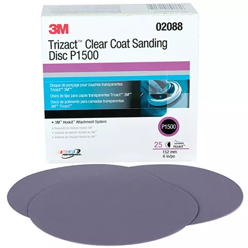 3M™ Trizact Hookit™ Clear Coat 6″ Sanding Discs P1500 02088