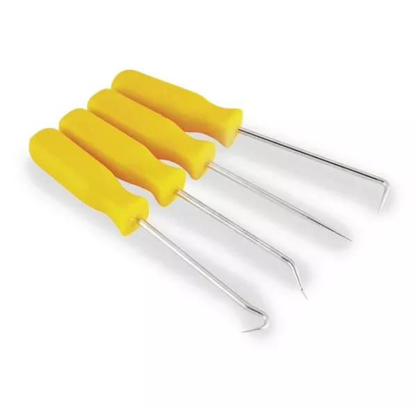 4 Pc Mini Pick and Hook Set O-Ring Seal Puller Tool Remover Extractor