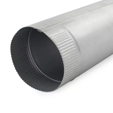 6″ x 2ft Galvanized Snap-Lock Flue Pipe, 26 GA
