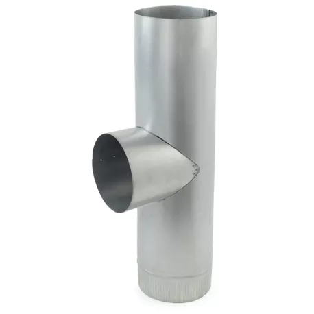 7″ Galvanized Flue Tee, 24″ Length, 24 GA