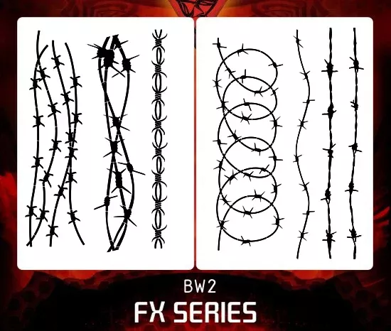 AEROSPACE Airbrush Stencil – BW2 – ‘Barbed Wires 2’