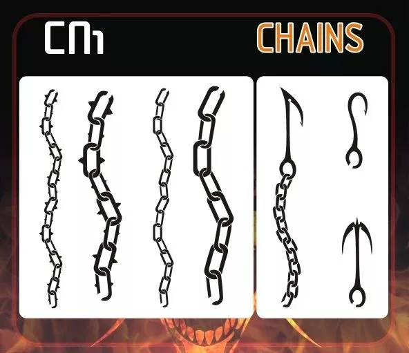 AEROSPACE Airbrush Stencil – CN1 – Chains