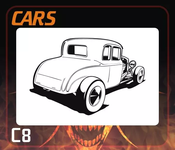 AEROSPACE Airbrush Stencil – Hot Rod Cars Stencil C8
