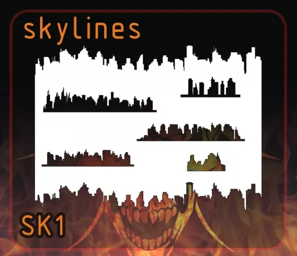 AEROSPACE Airbrush Stencil – SK1 – Skylines 1