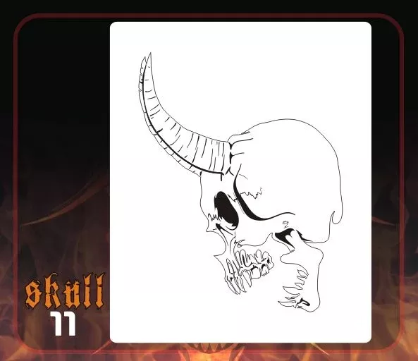 AEROSPACE Airbrush Stencil – Skull 11 – ‘Goat Boy’