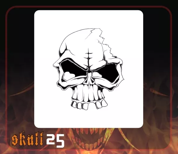 AEROSPACE Airbrush Stencil – Skull 25 – ‘Head Cracked Open’