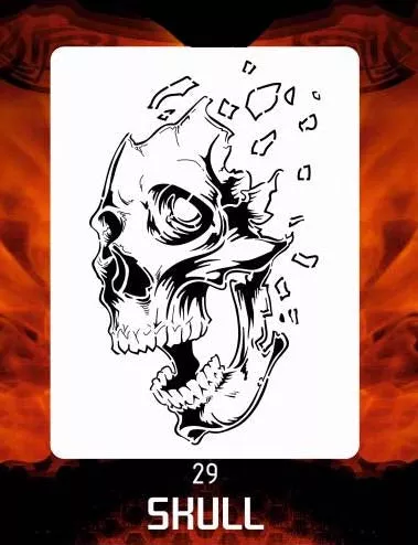 AEROSPACE Airbrush Stencil – Skull 29 – ‘Mind Blown’