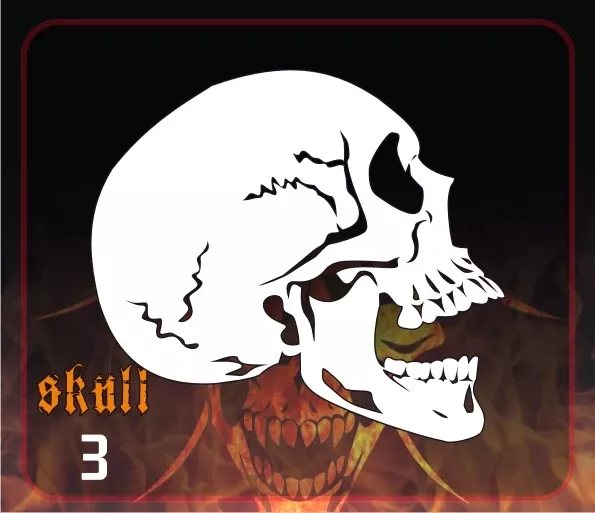 AEROSPACE Airbrush Stencil - Skull 3 - 'Profile'