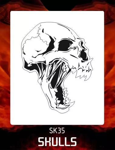 AEROSPACE Airbrush Stencil – Skull 35 – ‘Creature Feature’