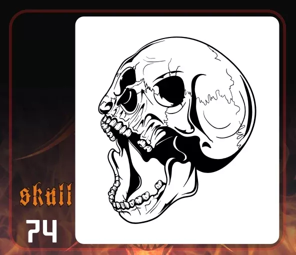 AEROSPACE Airbrush Stencil – Skull 74 – ‘Resurrection’