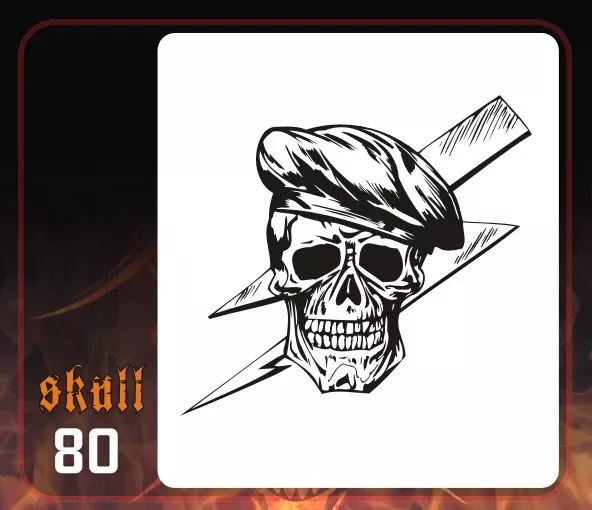 AEROSPACE Airbrush Stencil – Skull 80 – ‘Special Forces’