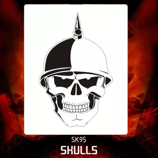 AEROSPACE Airbrush Stencil – Skull 95 – ‘Combat’