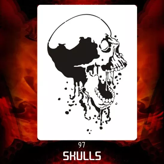 AEROSPACE Airbrush Stencil – Skull 97mini – ‘Rizen’
