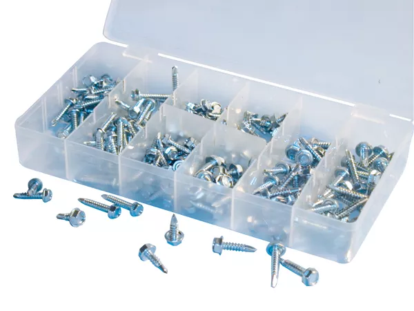 ATD Tools 349 - 200 Pc. Hex Washer Head Self-Drilling Screw Assortment