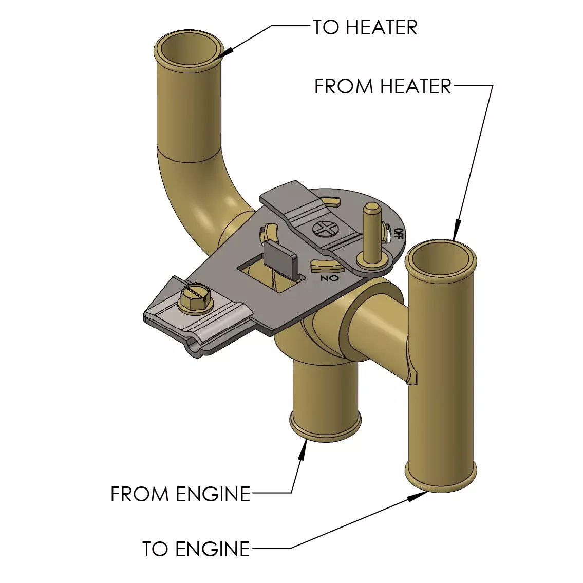 BT2-2402 – 5/8″ Heater Water Valve Assembly, Pull-to-Open (4-Port)