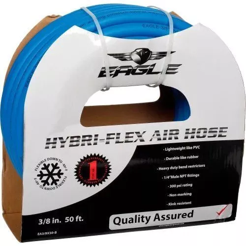 Eagle (EA-3/8X50-B) Hybri-Flex 3/8″ X 50′ Air Hose
