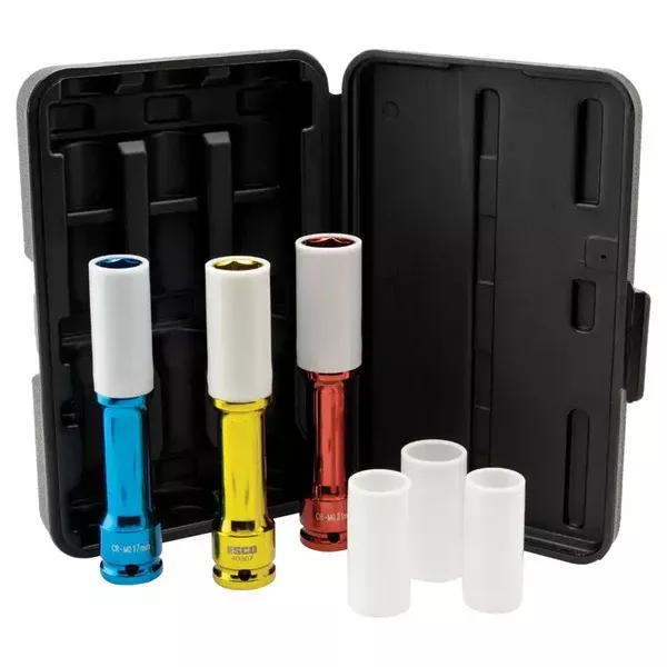 Esco 1/2″ Dr. Extra Long Thin Wall Deep Wheel Lug Socket Set (3pcs)
