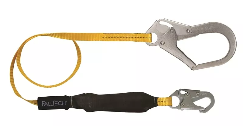 Falltech 8256LT3 6' Soft Pack FT Basic Energy Absorbing Lanyard, Single-leg with Steel Connectors