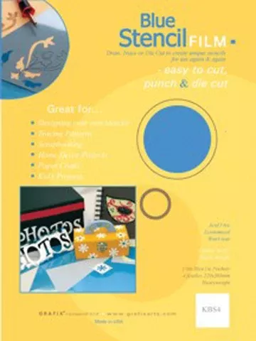 GRAFIX KBS4 STENCIL FILM BLUE .007 9X12 – 4 PACK