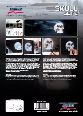 Harder Steenbeck ‘Skull Set 2’ Stencils with Step by Step Instructions 410137