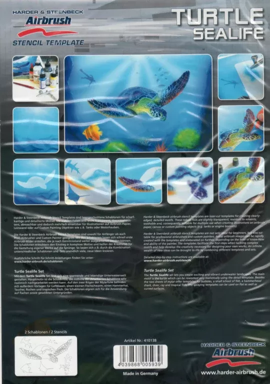 Harder Steenbeck ‘Turtle Sea Life’ Stencil with Step by Step Instructions