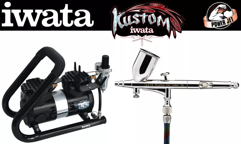 Iwata Kustom KCH - IS925HT Power Jet Plus Compressor - Airbrush Set