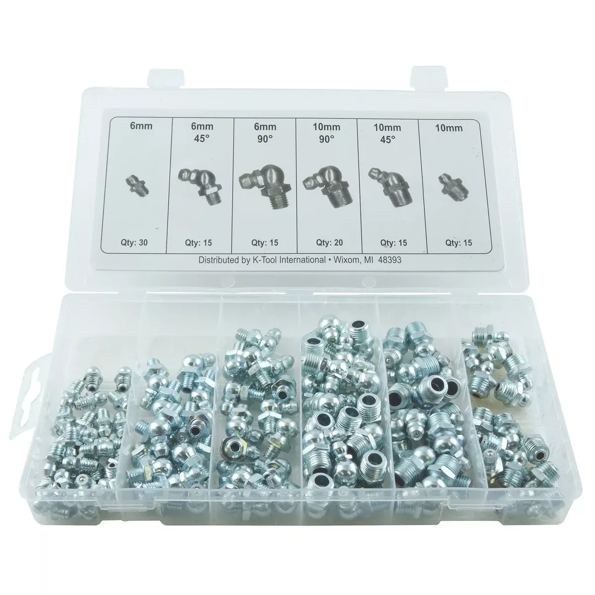 K Tool Piece Metric Grease Fitting Assortment
