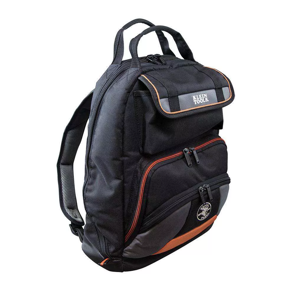 Klein Tools 55475 Tradesman Pro™ Tool Bag Backpack, 35 Pockets, Black, 17.5-Inch