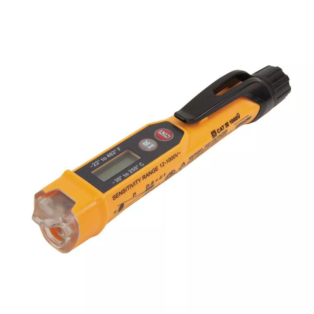 Klein Tools NCVT-4IR Non-Contact Voltage Tester Pen, 12-1000V, with Infrared Thermometer