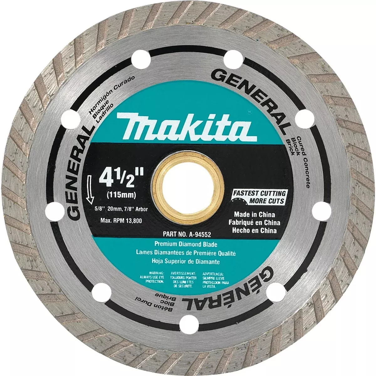Makita (A-94552) 4-1/2″ Diamond Blade, Turbo, General Purpose