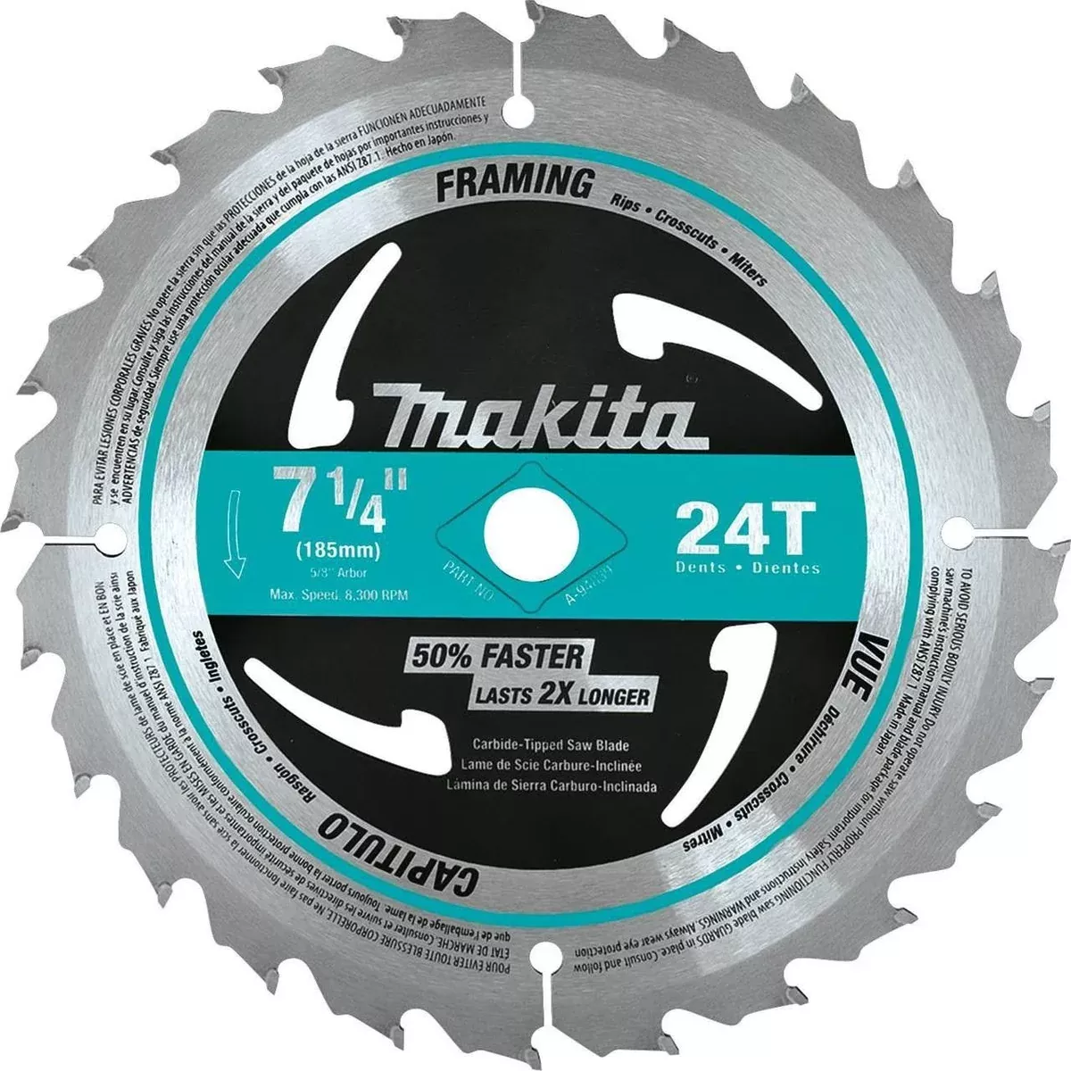Makita (A-94839) 7-1/4" 24T Carbide-Tipped Circular Saw Blade