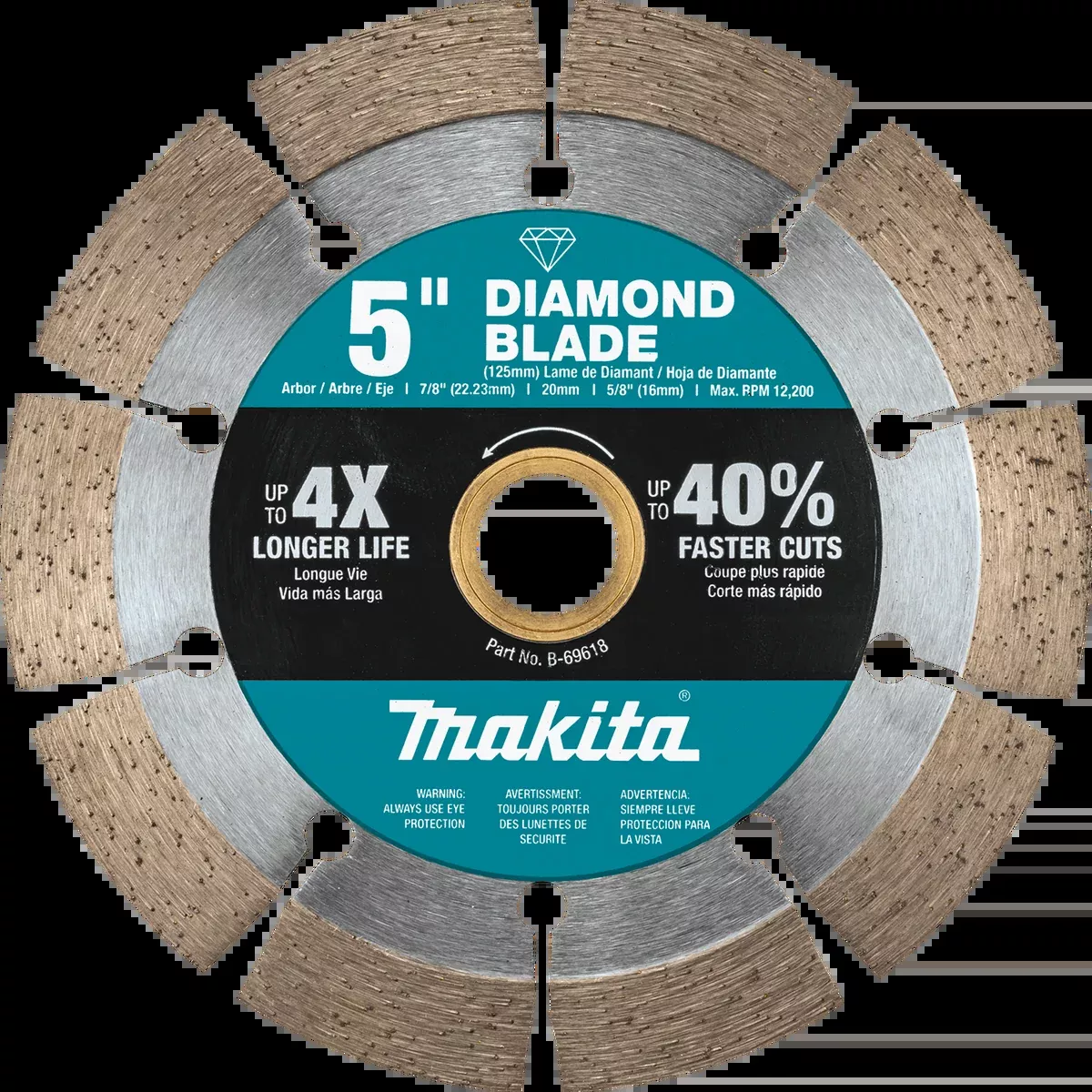 (Makita (B-69618) 5″ Diamond Blade, Segmented, General Purpose