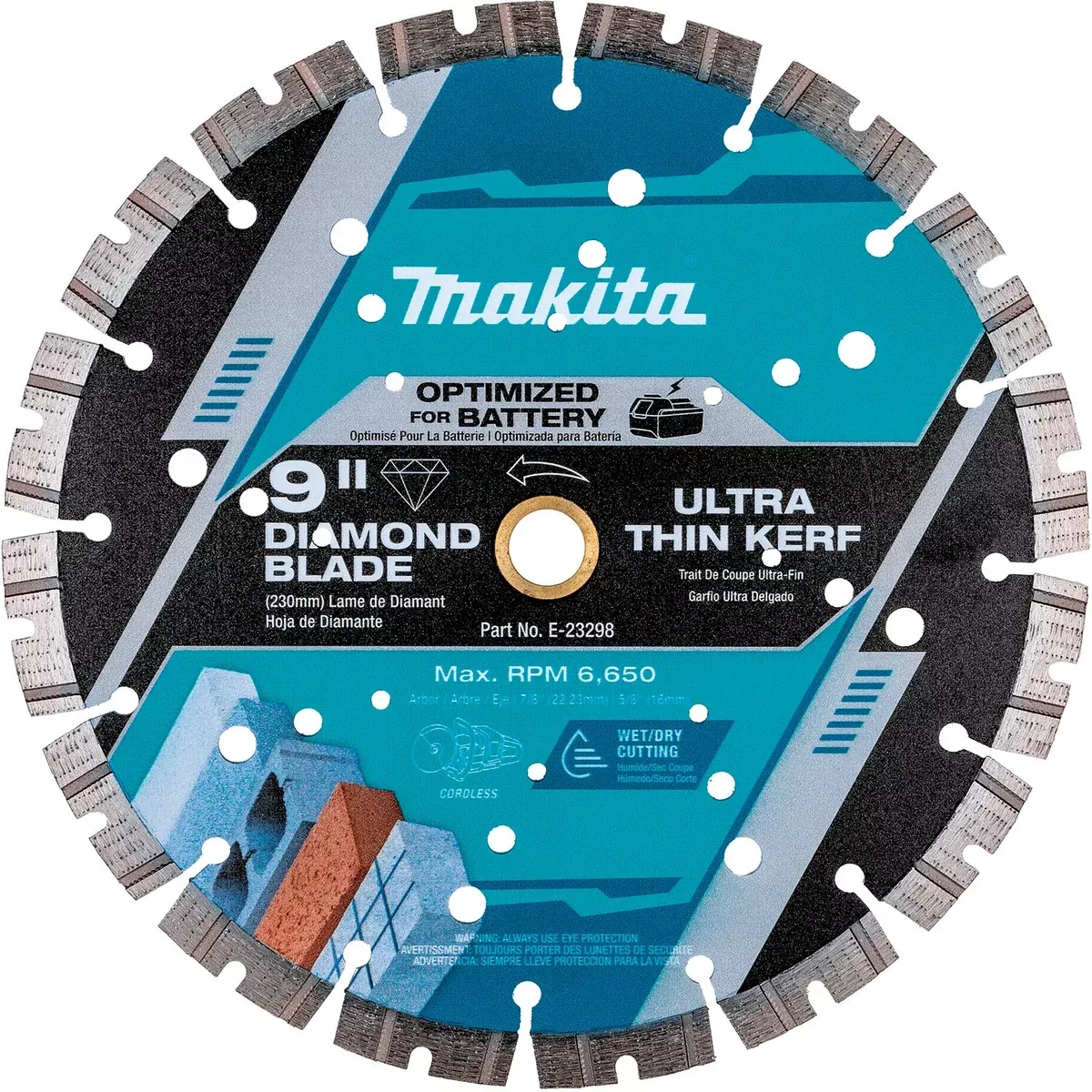 Makita (E-23298) 9″ Thin Kerf Diamond Blade, Segmented, General Purpose