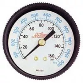 Milton 1190 Pressure Gauge, 0 to 60 psi, ¼" NPT center back mount