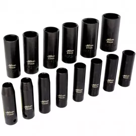 Milton 1300-SS-07 Deep Impact Socket Set, ½" drive, 11 to 30 mm