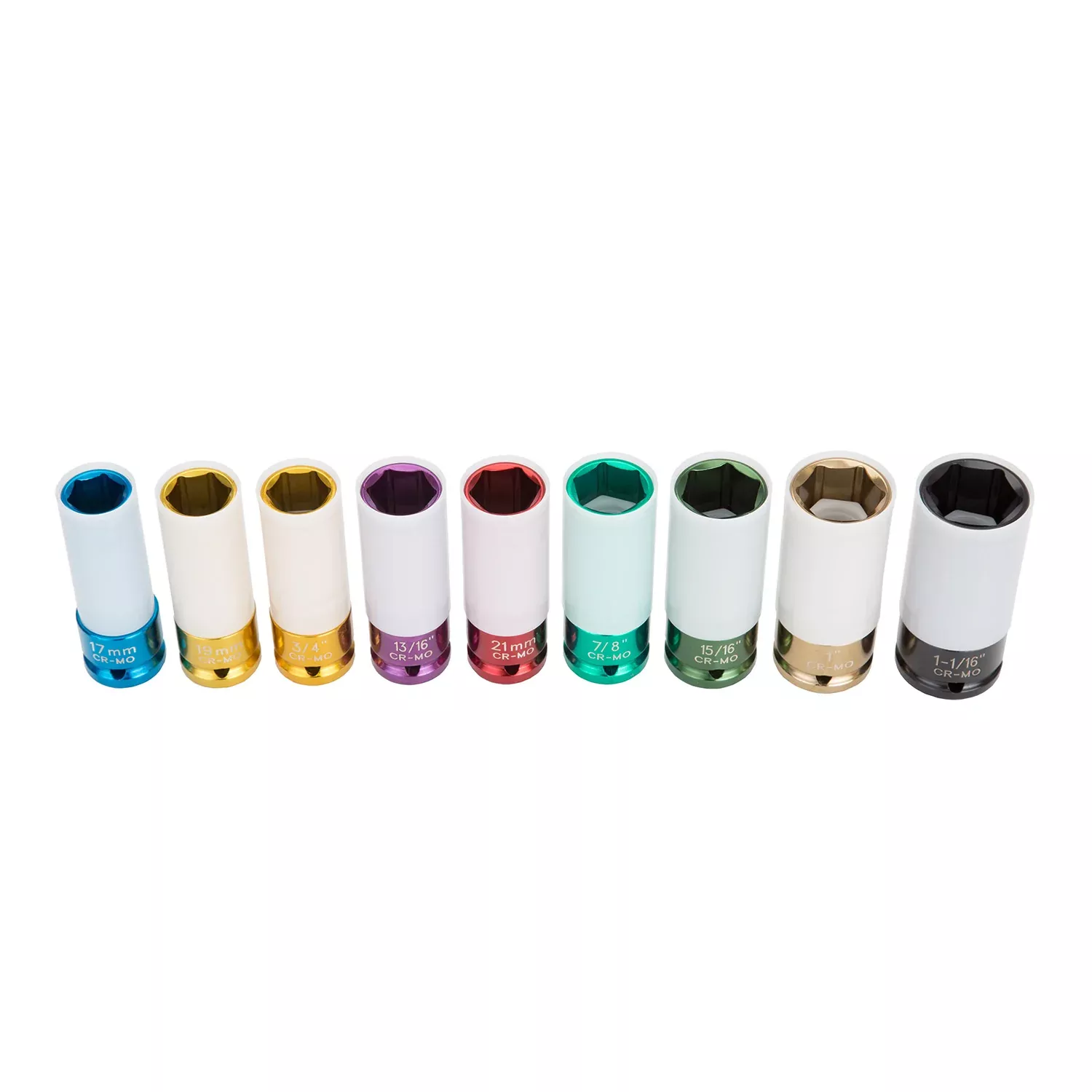 OEMTOOLS 24224 9 Piece 1/2″ Drive Wheel Protector Extra Thin Wall Impact Socket Set